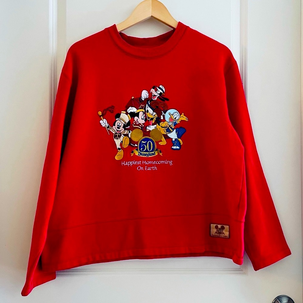Vintage Disneyland 50th Anniversary Red Crewneck Sweatshirt